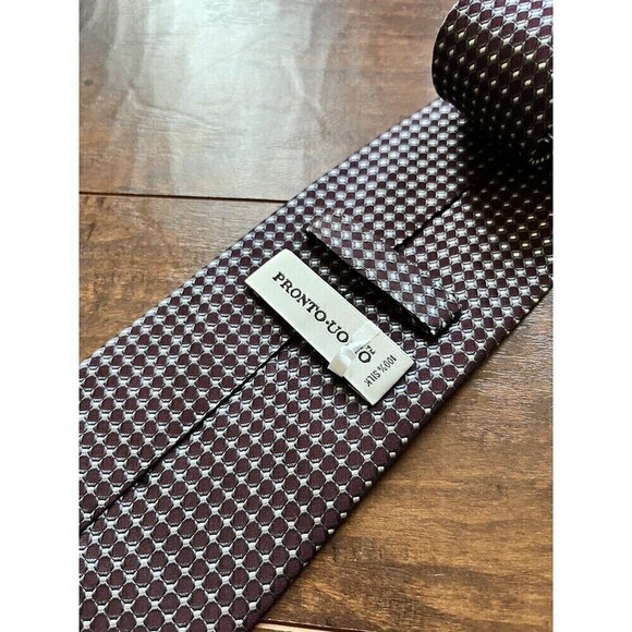 Pronto-uomo Mens 100% Silk Casual Printed Tie - Picture 3 of 5